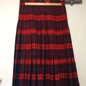 VINTAGE PENDLETON REVERSIBLE PLEATED PLAID MIDI SKIRTS SIZE 30